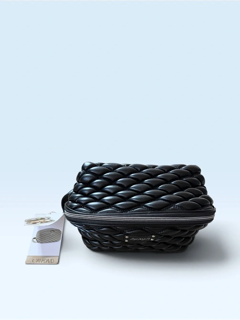 Joan & David Black Quilted Faux-Leather Cosmetic Case